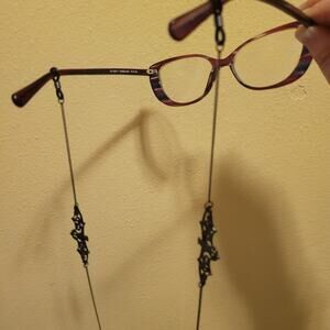 Black bat charm eye glass chain lanyard